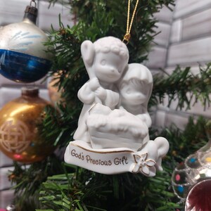 Vintage 1996 Porcelain Ornaments -  Precious Moments by Enesco - No. 183881 - God&#39;s Precious Gift