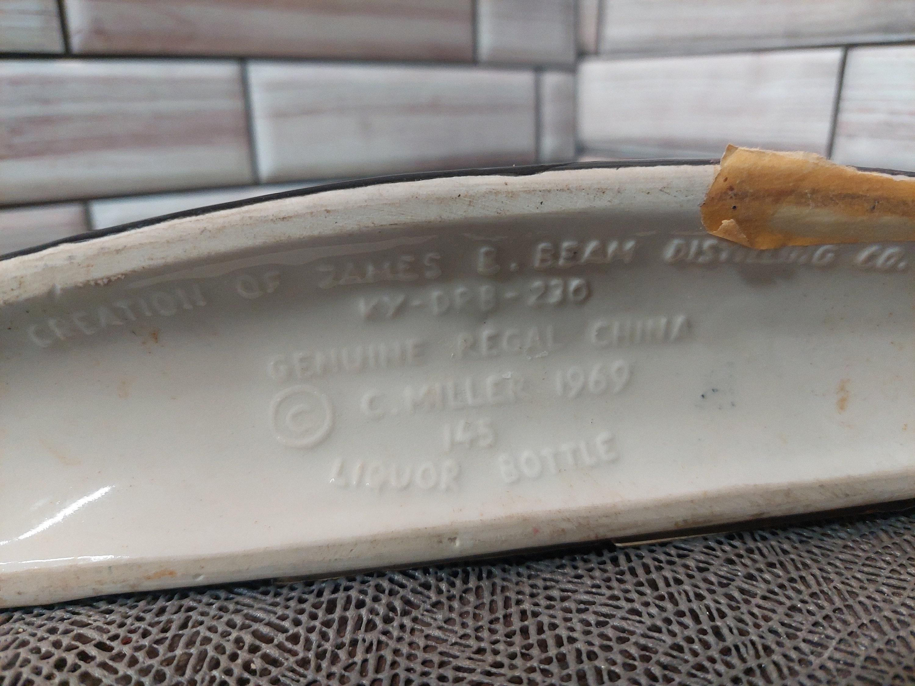 Vintage 1969 Jim Beam Bottle Harolds Club Kentucky Bourbon Whiskey 