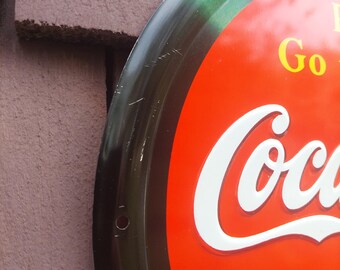 Vintage 1999 Coca-cola Metal Sign: Pause Go Refreshed, 12