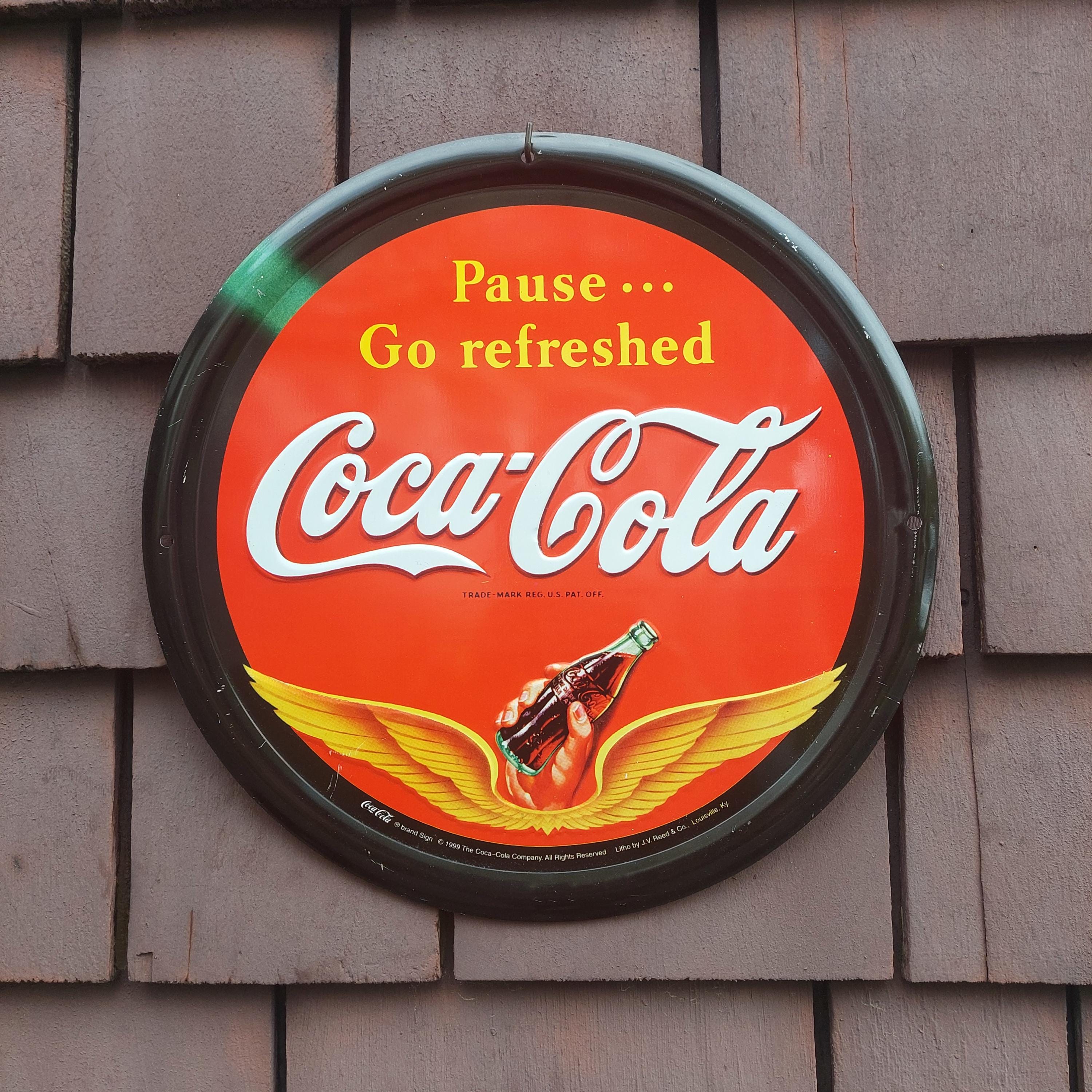 Vintage 1999 Coca-cola Metal Sign: Pause Go Refreshed, 12