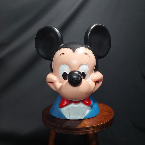 Vintage 1971 Play Pal Plastics Mickey Mouse Piggy Bank (marked A23