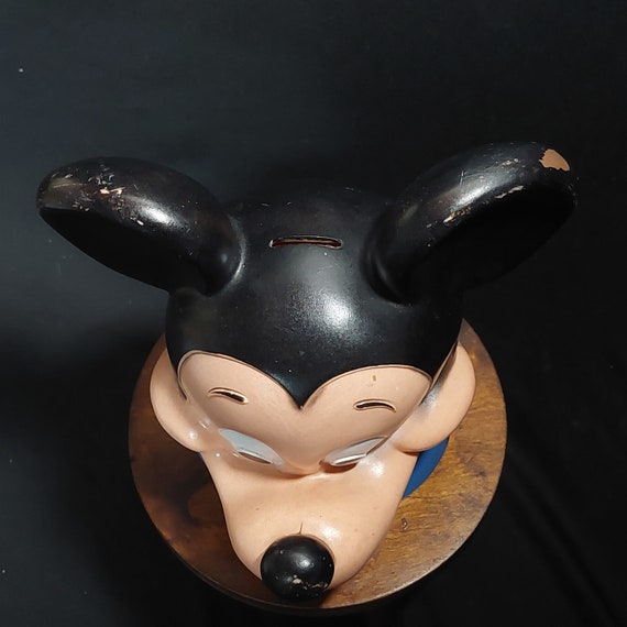 Vintage 1971 Play Pal Plastics Mickey Mouse Piggy Bank (marked A23