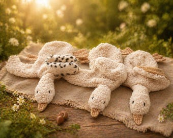 Handmade duck comforter personalized with name, cuddly toy for newborns | Gift