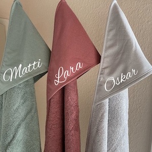 Hooded towel with name, personalized, terry cloth, baby towel, baby bath towel