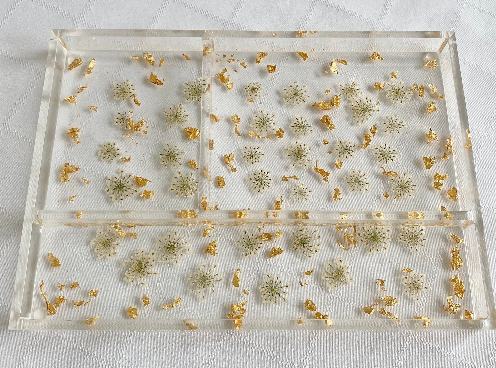 Resin Tray With Flowers Clear Tray With Dividers Pressed Etsy UK