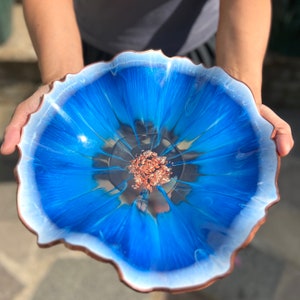 Large Resin Bowl - Wavy Bowls - Stunning Large Resin Bowl - Decorative Dish - Trinket bowl - Luxury Decorative Resin Fruit Bowl-elegant gift