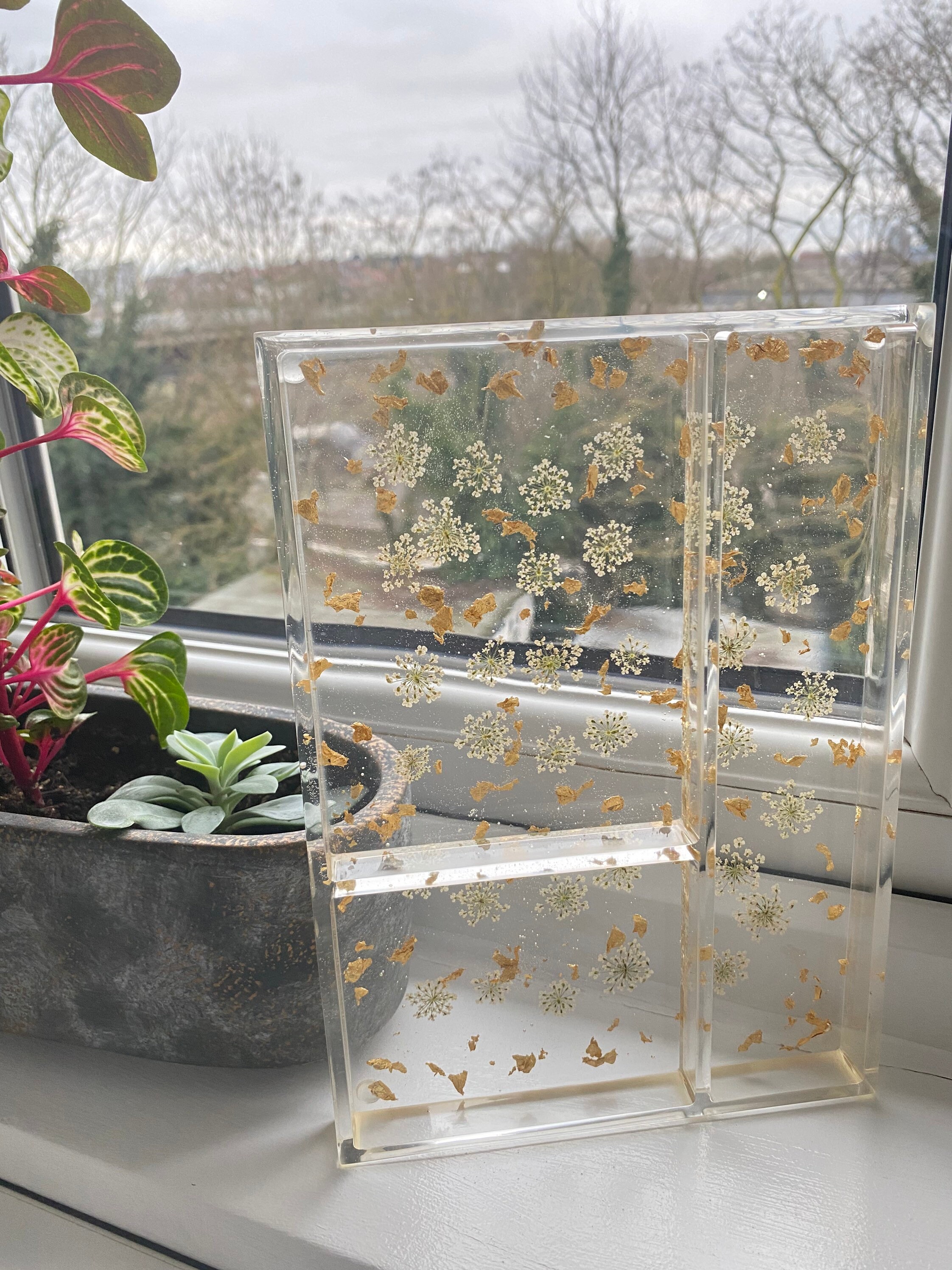 Resin Tray With Flowers Clear Tray With Dividers Pressed Etsy UK