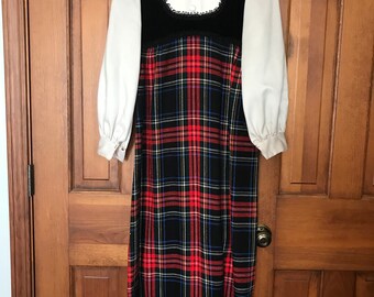 Vintage 1960s Plaid Dress