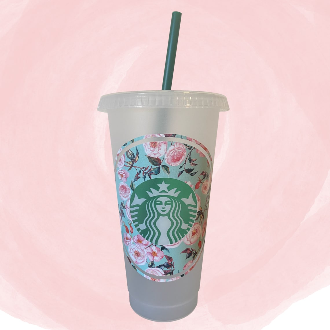 Floral Starbucks Cold Cup Tumbler Etsy