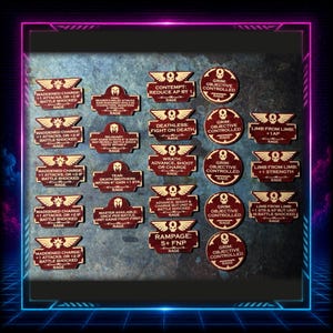 Blood Battle Brothers – Rage Detachment - Wargaming Token Set – Sci Fi Tabletop Miniature Game Accessories