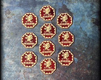 Wargaming Token Set – Fantasy Tabletop Miniature Game Accessories – Infernal Dwarves Desolation Tokens – AoS 4th Edition Compatible