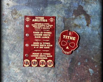 Wargaming Token Set – Sci Fi Tabletop Miniature Game Accessories – World Devourers Tithe Trackers– 10th Edition Compatible