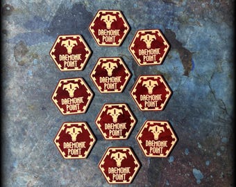 Wargaming Token Set – Fantasy Tabletop Miniature Game Accessories – Infernal Dwarves – Daemonic Power Tokens - AoS 4th Edition Compatible