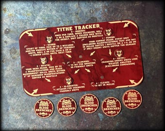 Wargaming Token Set – Fantasy Tabletop Miniature Game Accessories – Lords of Bloodshed Tithe Tracker – AoS 4th Edition Compatible