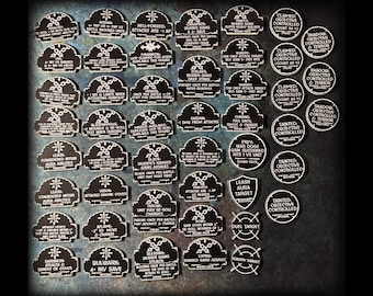 Wargaming Token Set – Sci Fi Tabletop Miniature Game Accessories – Corrupted Knights Codex  - 10th Edition Compatible