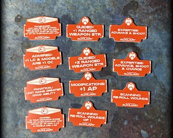 Wargaming Token Set – Sci Fi Tabletop Miniature Game Accessories – Greater Good – Auxiliary Detachment  – 10th Edition Compatible