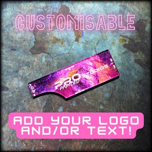 May include: A customisable design featuring the text "PRO PAINTED STUDIOS" in white, set against a vibrant abstract background of pink, purple, and orange. The image also includes the text "CUSTOMISABLE" and "ADD YOUR LOGO AND/OR TEXT!"