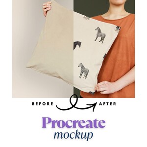 Procreate Kissen-Mockup, bearbeitbares Textilmuster-Mockup, Mockup-Musterdesign, Oberflächenmusteranzeige, bearbeitbare Vorlage