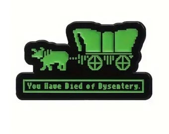Oregon Trail Inspired Enamel Pin, You have died of Dysentery, 90s Nostalgia, 90s Merch, 80s Nostalgia, 90s Gift, Enamel Pin, 90s Memorabilia