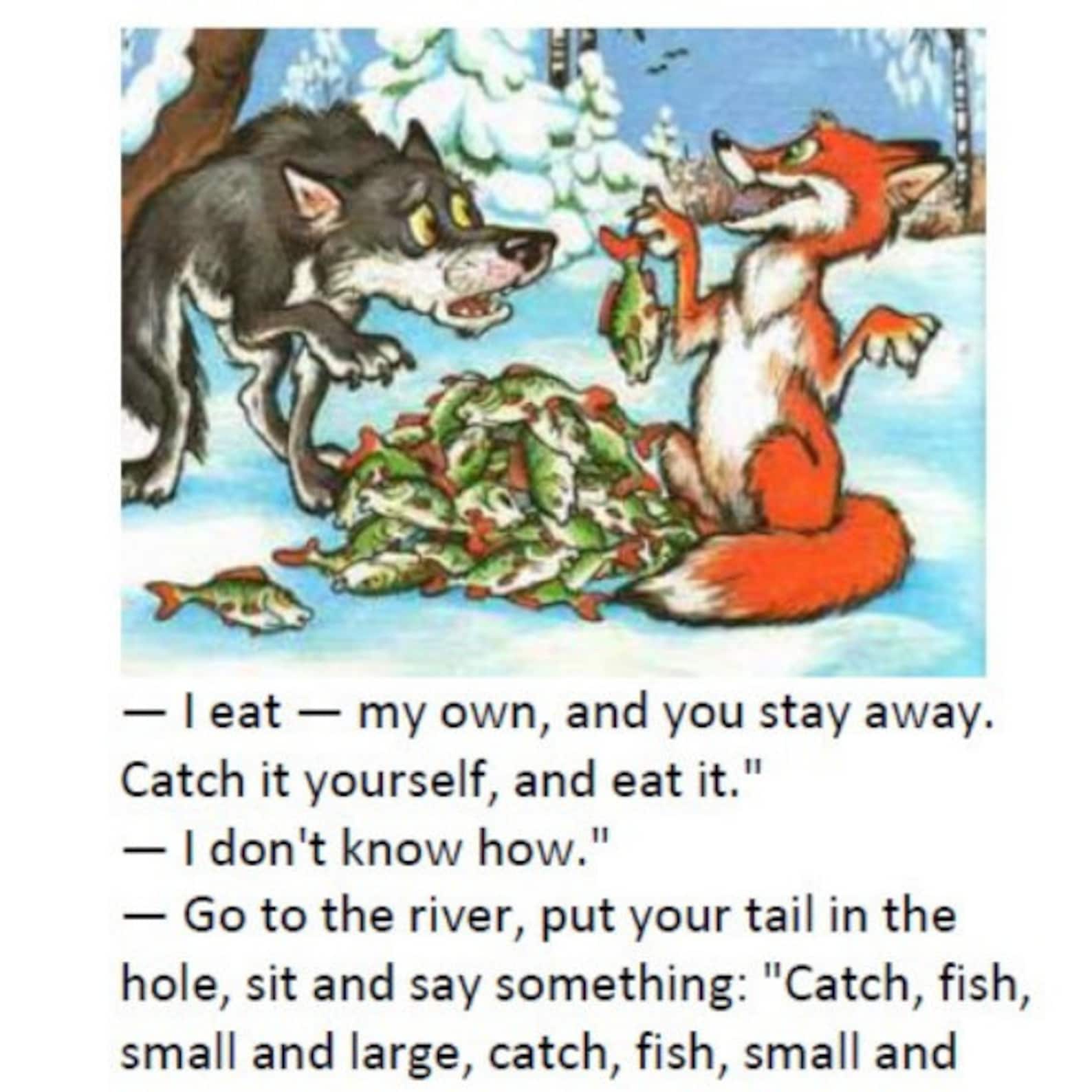 Folk Tale The Wolf and the Fox ebook Fairy tales Digital Etsy