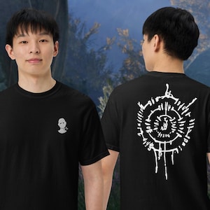 Embroidered Bloodless Astarion (white)-  Unisex T-shirt - Baldur&#39;s Gate 3