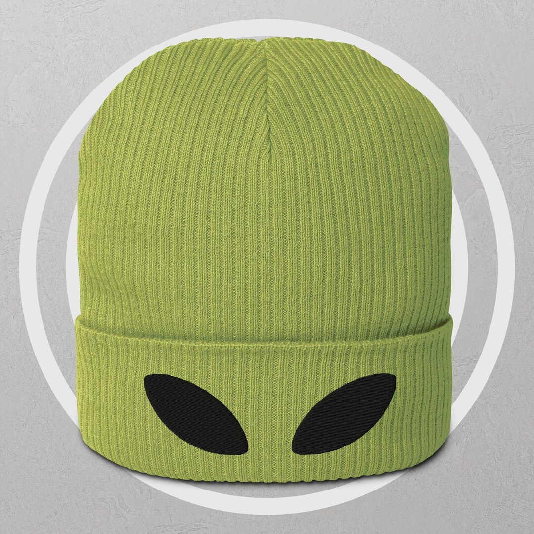 Embroidered Alien Eyes - Organic Ribbed Beanie (multiple Colors) - Etsy