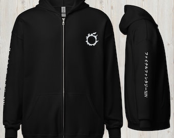 FFXIV Logo -  Unisex Zip Hoodie - JP Title on Right Sleeve