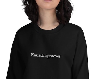 Sudadera unisex con bordado "Karlach Approves" - BG3 (varios colores)