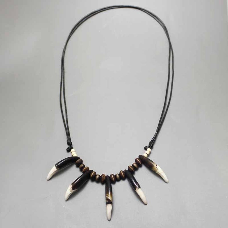 Wolf Teeth Necklace 5pcs Real Tibetan Wolf Tooth Teeth Charm Etsy