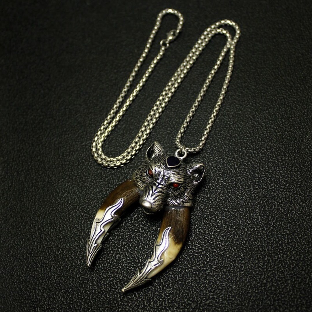Genuine Wolf Tooth Necklace Real Wolf Pendant Necklaces Brave Men