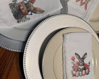 Bunny Easter or Springtime Napkins