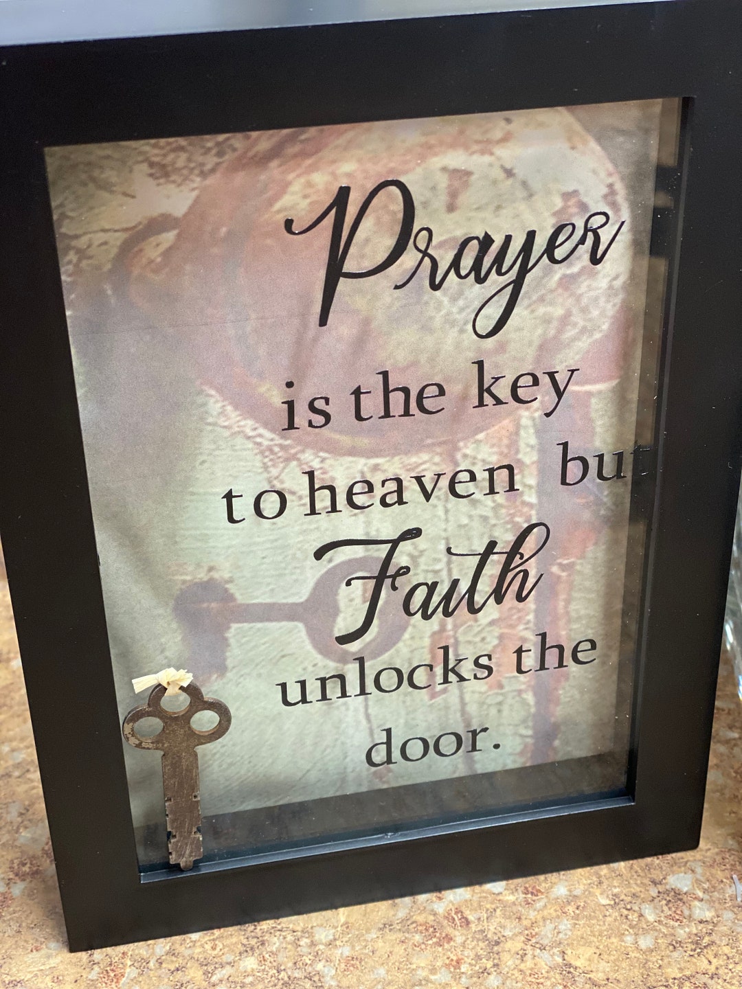 Faith Quote for Wall Decoration With Vintage Key - Etsy