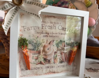 Farm Fresh Carrot Shadow Box