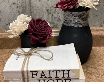 Stacked Books Faith, Hope, Love