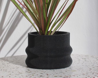 Großer Blumentopf HOMER schwarz Großer Blumentopf Schwarz Indoor Pflanztopf Übertopf Pflanzentopf 3dprinted