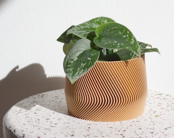 Large Planter MAYLA Großer Blumentopf Indoor Pflanztopf Übertopf Plant pot printed in wood