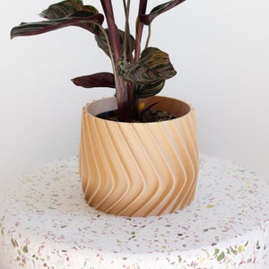 Large Planter JAMIL Großer Blumentopf Indoor Pflanztopf Übertopf Plant pot printed in wood