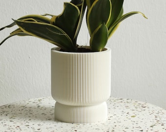 Planter ELIF Blumentopf weiß Indoor Pflanztopf Übertopf Plant pot 3Dprinted in white