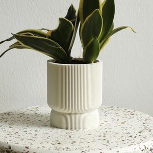 Planter ELIF Blumentopf weiß Indoor Pflanztopf Übertopf Plant pot 3Dprinted in white