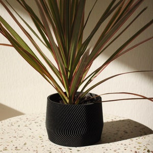 Large plant pot MAYLA 3D printed in black image 5