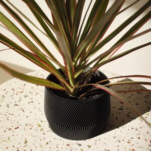 Large plant pot MAYLA 3D printed in black image 2