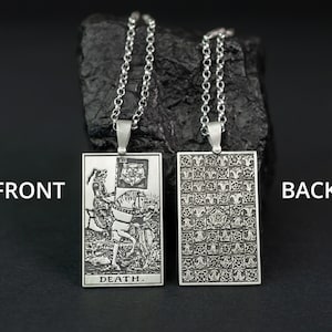 Death Tarot Necklace - 925 Silver, Tarot Cards Major Arcana Necklace, Personalized Gift,Medallion Necklace,Christmas Necklace For Her