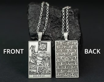 Death Tarot Necklace - 925 Silver, Tarot Cards Major Arcana Necklace, Personalized Gift,Medallion Necklace,Christmas Necklace For Her