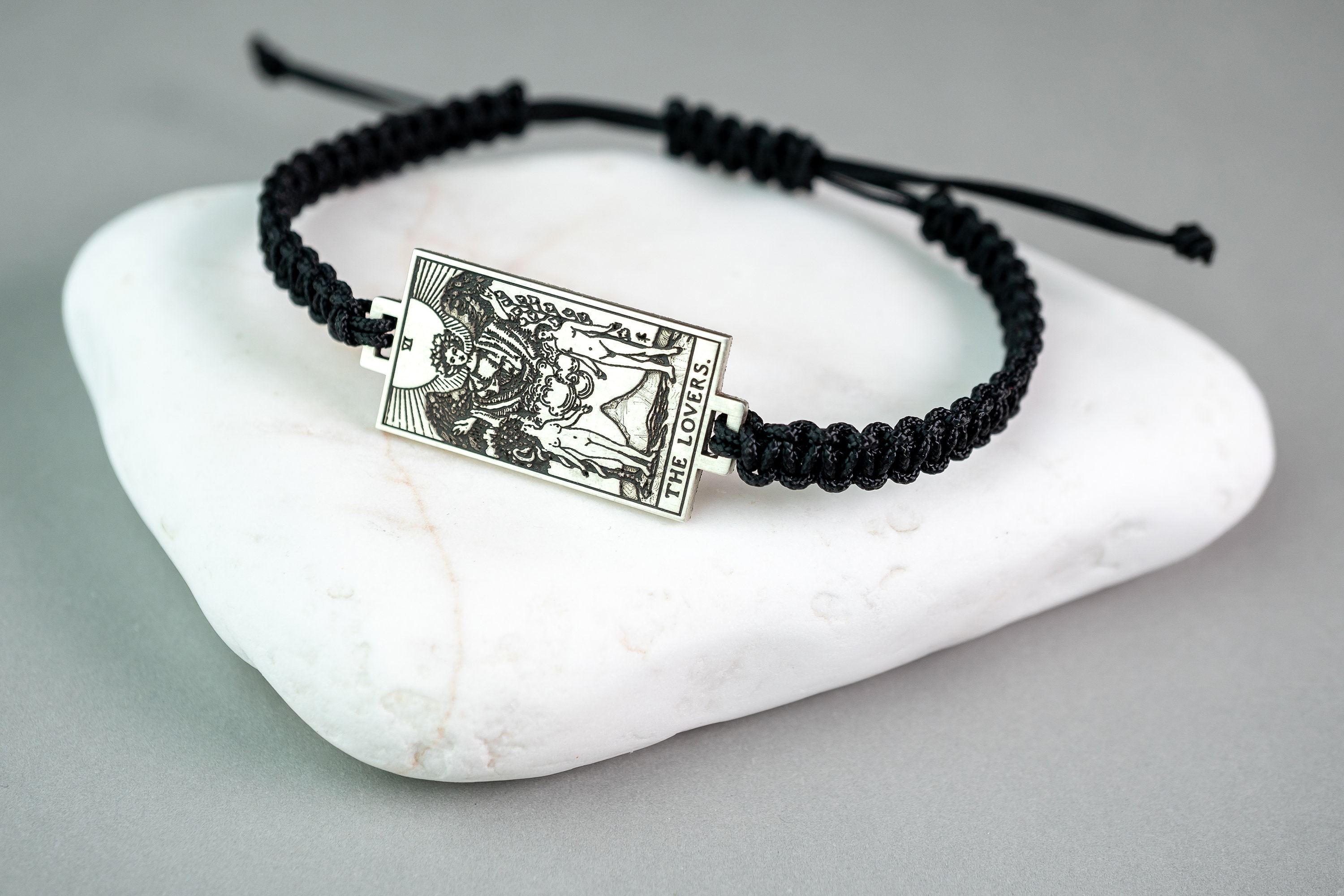 Tarot Bracelet Custom Engraved Relief 925 Silver Astrology Etsy