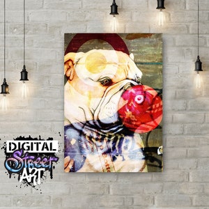 Hund Digitale Street Art, druckbare Wanddekoration, Digitaler Download