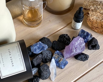 Sodalite , Amethyst & Lava Stone Aroma Essential Oil Diffuser Potpourri Gift box Set | Homer Decor