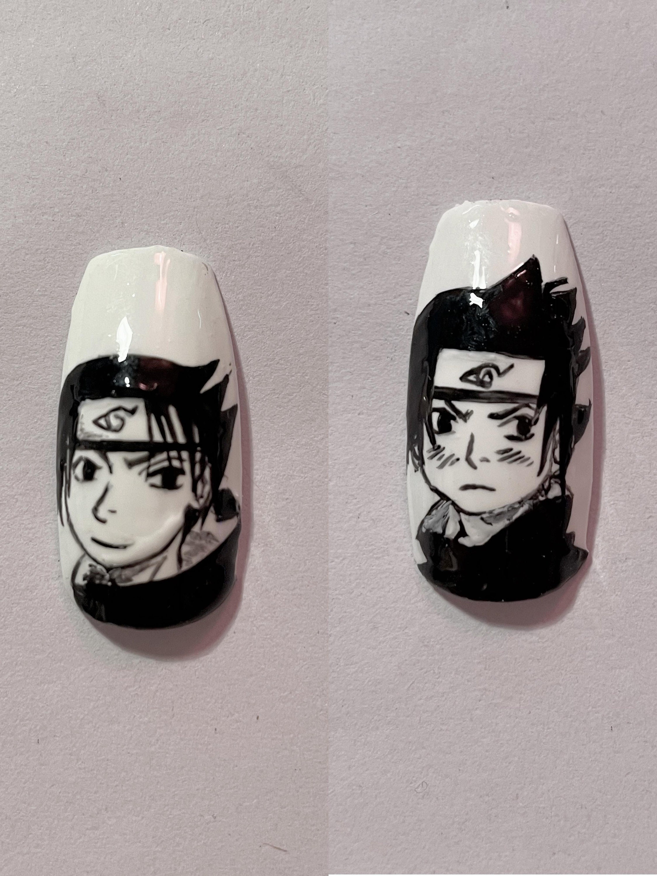 Press on Nail art Naruto Sasuke Sakura Etsy