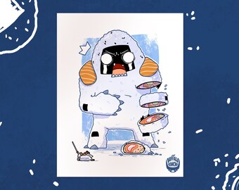 Sushi Yeti Art Print (8.5x11)