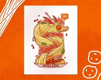 Spaghetti Dragon Art Print (8.5x11)