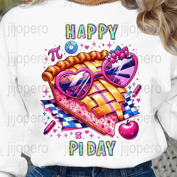 PNG Happy Pi Day Digital Download, Math Geek Clipart, Colorful Pie Illustration, Creative Teacher Resource, March 14th Celebration Art